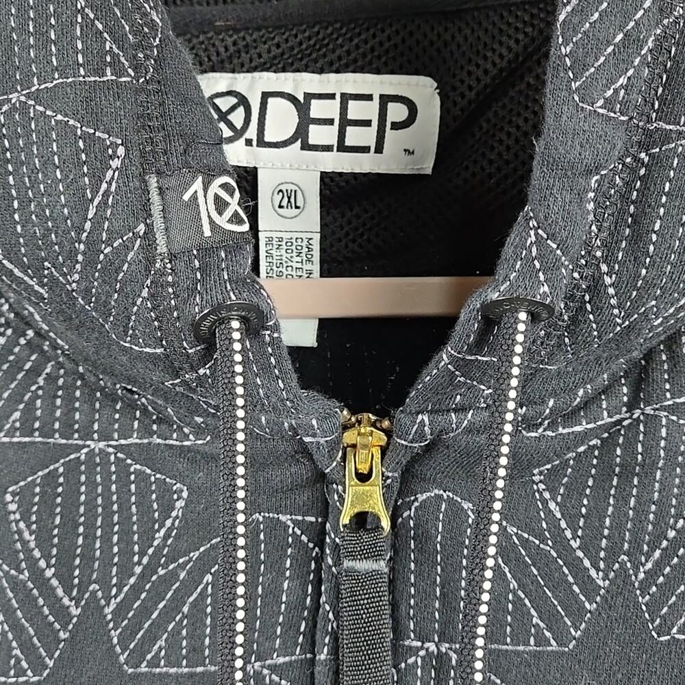 10.Deep Full Zip Hoodie Black Star Size 2XL - Picture 4 of 11